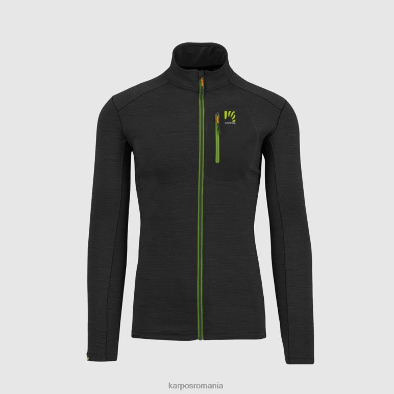 bărbați Karpos negru/verde iasomie tricou pomedes ls PV2R6247