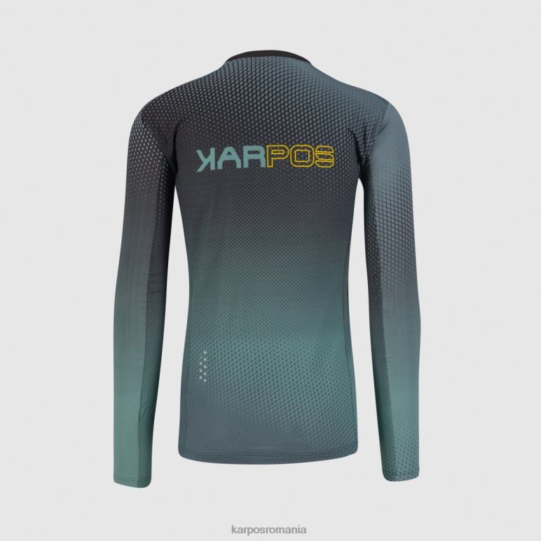 bărbați Karpos negru/atlantic de nord/lemon cur tricou val di dentro ls PV2R6321