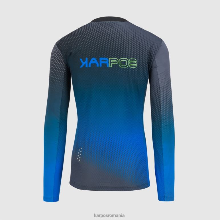 bărbați Karpos negru/indigo b./verde fluo tricou val di dentro ls PV2R6322