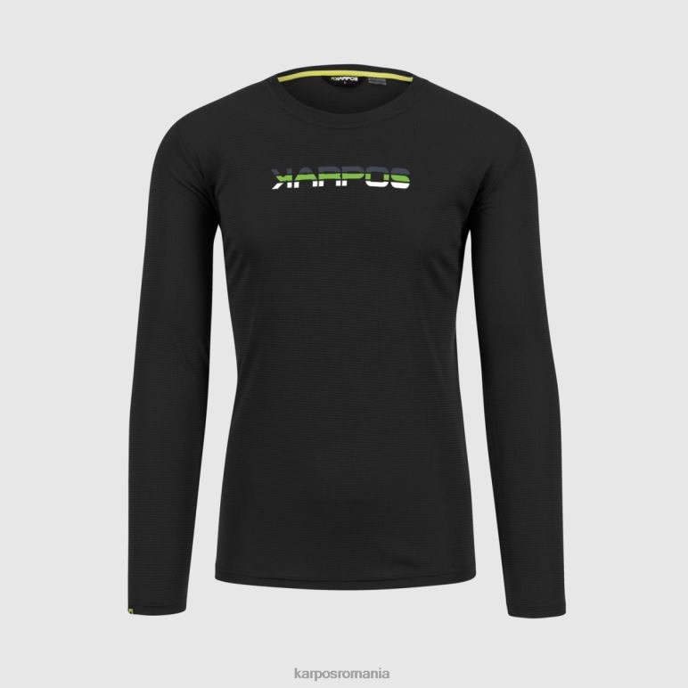 bărbați Karpos negru/verde iasomie tricou loma ls PV2R6384
