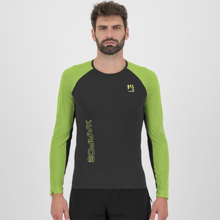 bărbați Karpos negru/verde iasomie tricoul lavaredo ls PV2R6326